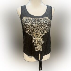 Elephant Graphic Gray Tank Top